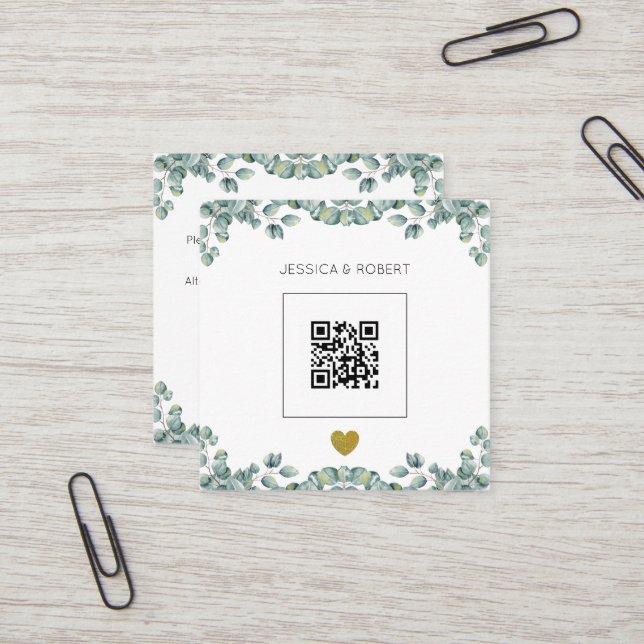 Invitación a matrimonio del código QR del Boho del (Anverso/Reverso In Situ)