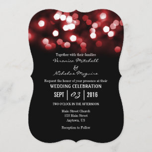 Invitación a matrimonio del Purpurina Red Black Bo