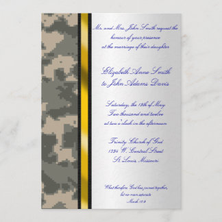 Invitación a matrimonio digital de camuflaje del e