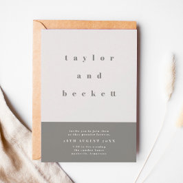 Invitación a matrimonio en bloque de color gris