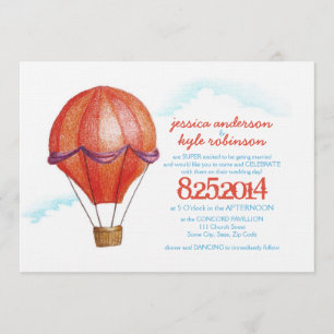Invitación a matrimonio en globo aerostático Vinta