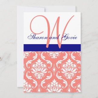 Invitación a matrimonio en monograma de la Marina 