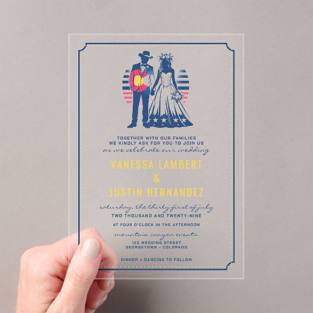 Invitación a matrimonio en pareja de Colorado con  (Insitu (portátil))