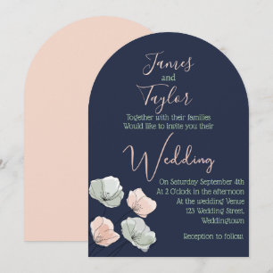 Invitación a matrimonio floral de la marina en Rub