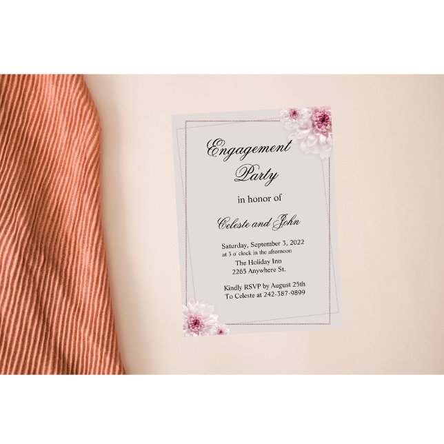 Invitación a matrimonio floral de PInk ligero (Subido por el creador)