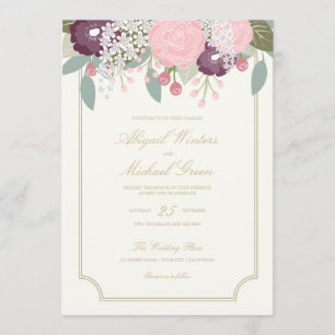 Invitación a matrimonio floral grande