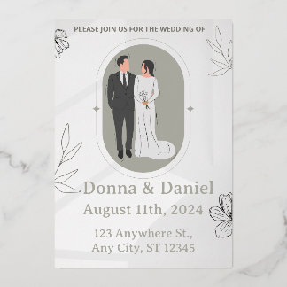 Invitación a matrimonio floral personalizado, matr