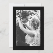 Invitación a matrimonio fotográfico blanco y negro