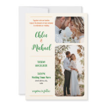 Invitación a matrimonio fotográfico moderno con có