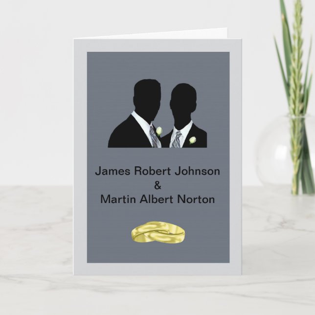 Invitación a matrimonio gay con nombre personaliza (Anverso)