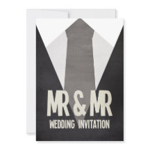Invitación a matrimonio gay de Retro Mr & Mr Suit 