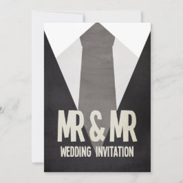 Invitación a matrimonio gay de Retro Mr & Mr Suit 
