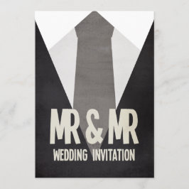 Invitación a matrimonio gay de Retro Mr & Mr Suit
