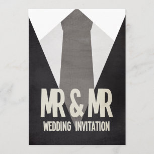 Invitación a matrimonio gay de Retro Mr & Mr Suit 