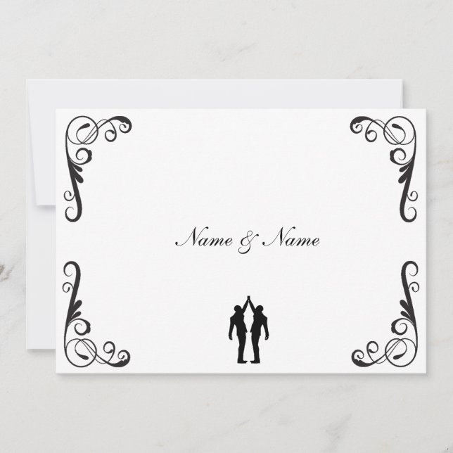 Invitación a matrimonio gay Groom y Groom (Anverso)