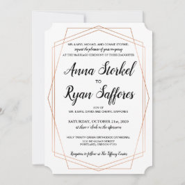 Invitación a matrimonio geométrico simple de oro