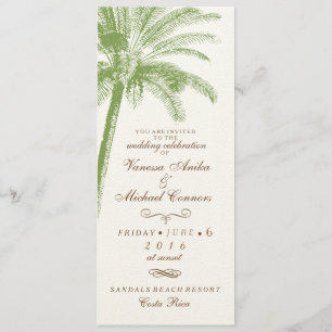 Invitación a matrimonio largo de árbol de palmas v