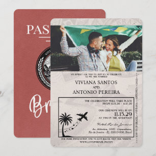 Invitación a matrimonio ligero en Borgoña Brasil