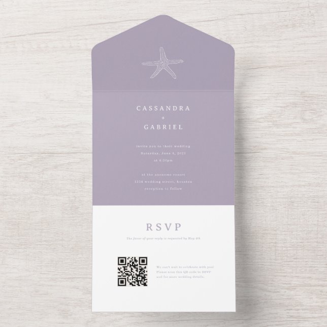 Invitación a matrimonio Lihue con código QR RSVP (Interior)