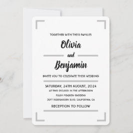 Invitación a matrimonio manuscrita simple