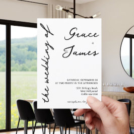 Invitación a matrimonio Minimalista manuscrito sim