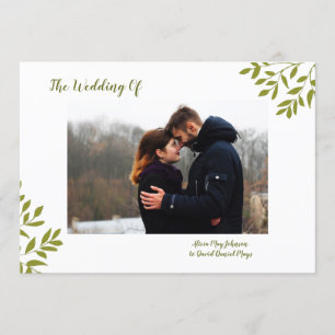 Invitación a matrimonio mínimo de foto