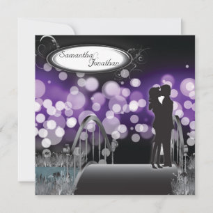 Invitación a matrimonio Monograma púrpura Amor a p