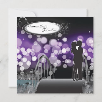 Invitación a matrimonio Monograma púrpura Amor a p