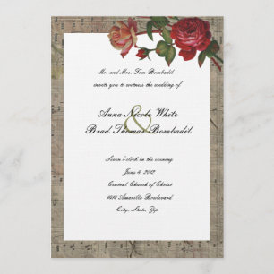 Invitación a matrimonio musical Rosa Vintage