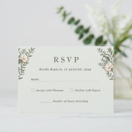 Invitación a matrimonio para Flores Sencillas y Si