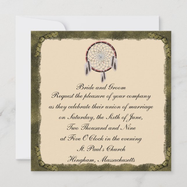 Invitación a matrimonio personalizado con marco de (Anverso)