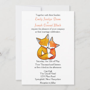 Invitación a matrimonio personalizado de Fox Wedti