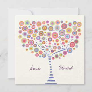 Invitación a matrimonio personalizado retro de árb