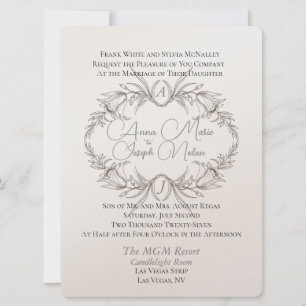 Invitación a matrimonio plano Airy Floral Motif