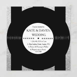 Invitación a matrimonio plateado de Moda de vinilo