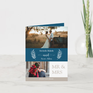 Invitación a matrimonio plegado multifoto rural