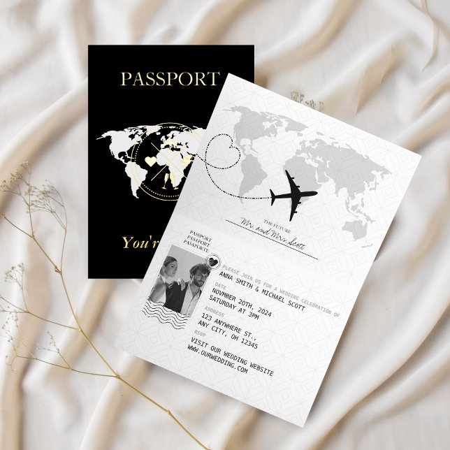Invitación a matrimonio por foto de pasaporte de o (Passport wedding invitation)