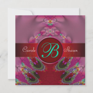 Invitación a matrimonio por monograma de unión fra