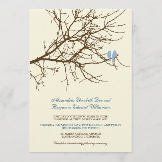 Invitación a matrimonio por rama de Aves amorosas 