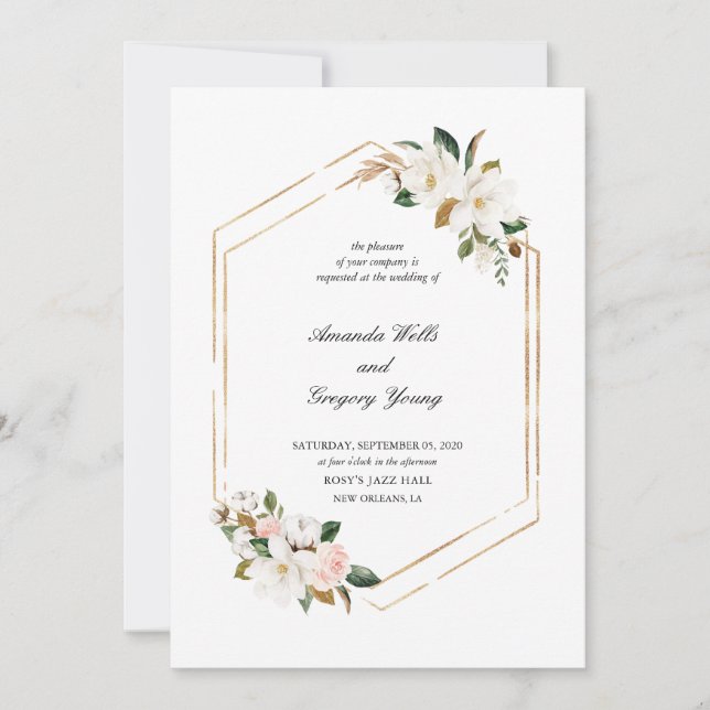 Invitación a matrimonio por romance geométrica de  (Anverso)