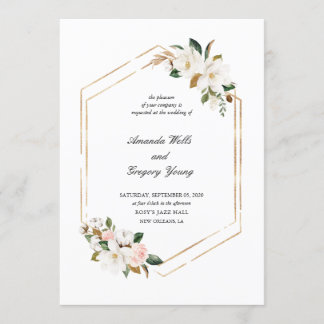 Invitación a matrimonio por romance geométrica de