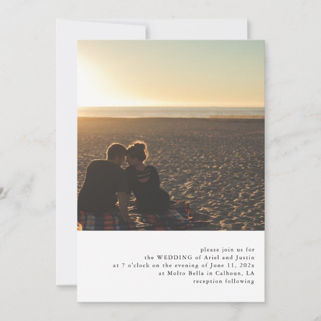Invitación a matrimonio por tema de fotografía sim (Anverso)