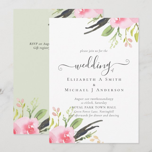 Invitación a matrimonio presupuestal de calidad de (Anverso / Reverso)