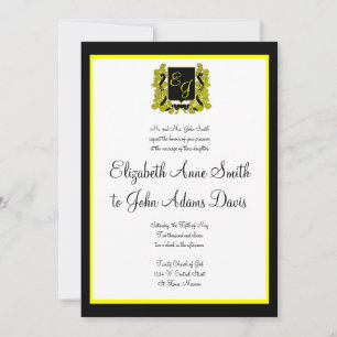 Invitación a matrimonio real negro y oro