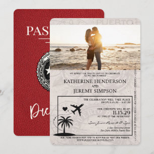 Invitación a matrimonio Red Puerto Rico Passport