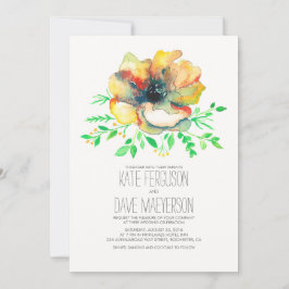Invitación a matrimonio romántico acuarela floral