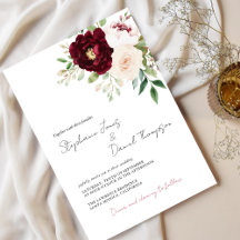 Invitación a matrimonio romántico Rosa personaliza