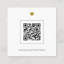 Invitación a matrimonio Rosa de código QR Minimali