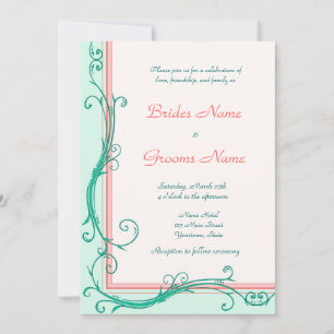 Invitación a matrimonio Rubor Peach & Mint