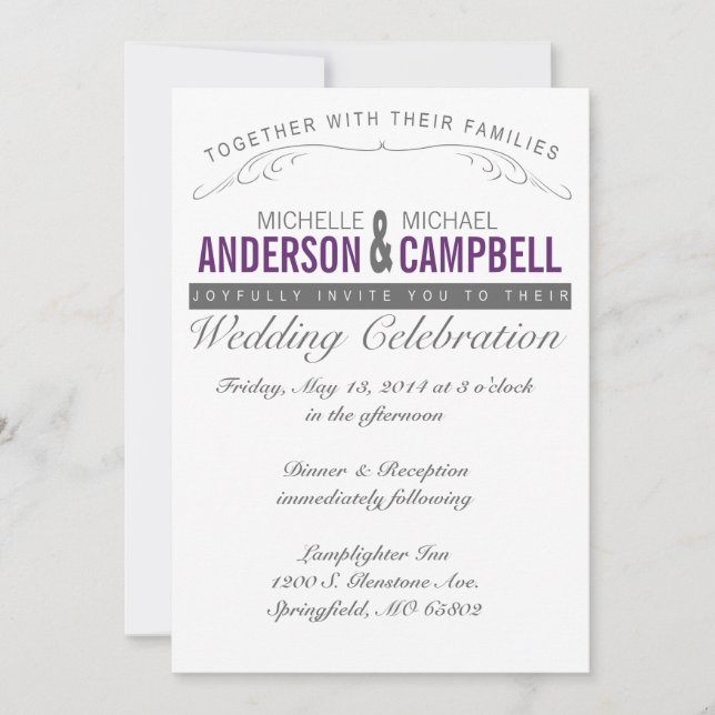 Invitación a matrimonio rústico (Anverso)